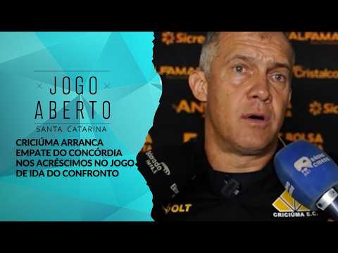 Criciúma arranca empate do Concórdia nos acréscimos no jogo de ida do confronto - Jogo Aberto SC
