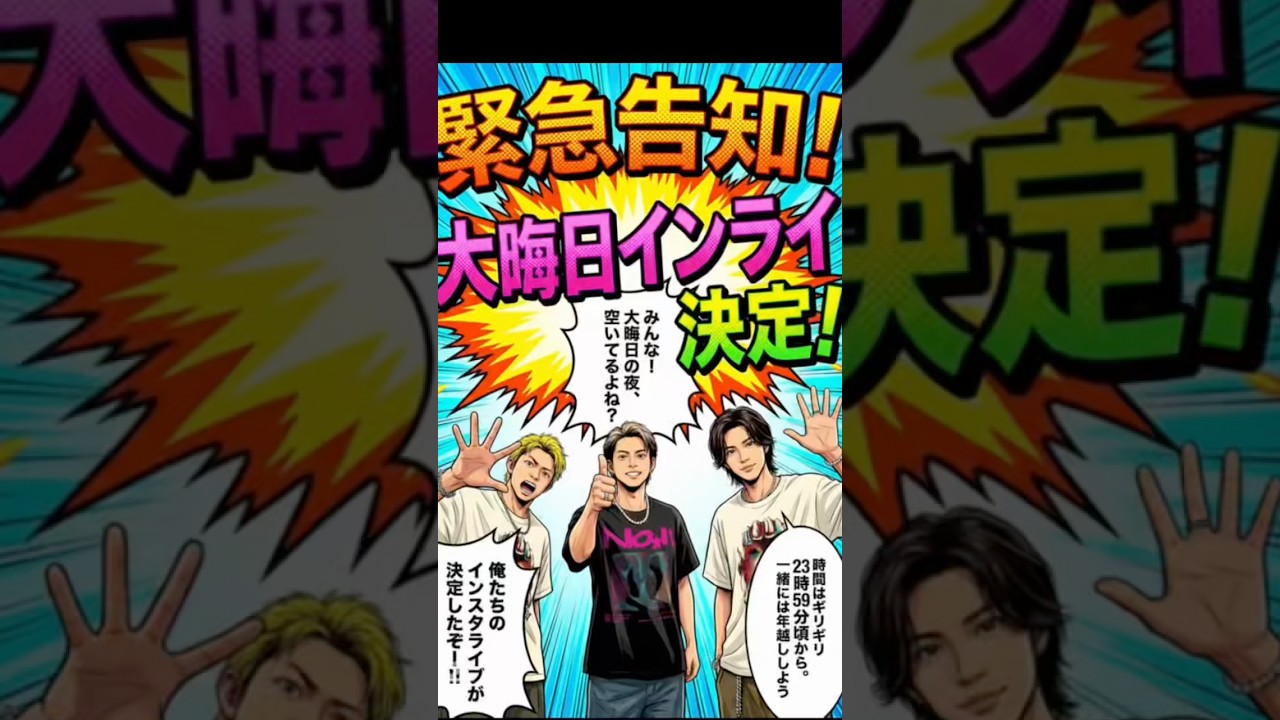【緊急告知】みんな、大晦日の夜空いてる？1年の感謝を込めて一緒に年越ししよう！✨　#Number_i #平野紫耀 #神宮寺勇太 #岸優太 #ナンバーアイ #大晦日 #年越し #カウントダウン