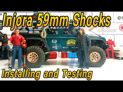 Injora 59mm shocks installing and testing Traxxas Trx4M Defender #traxxastrx4m #injora ￼