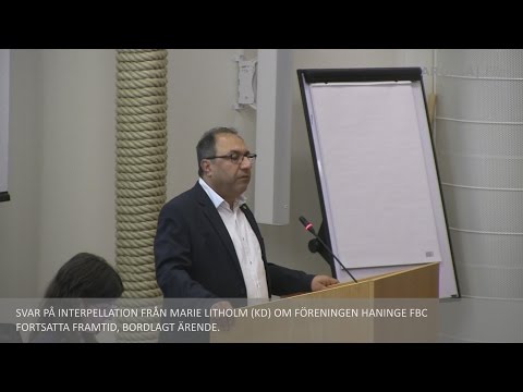 2015-11-10 Kommunfullmäktige - Interpellation om Haninge FBC fortsatta framtid