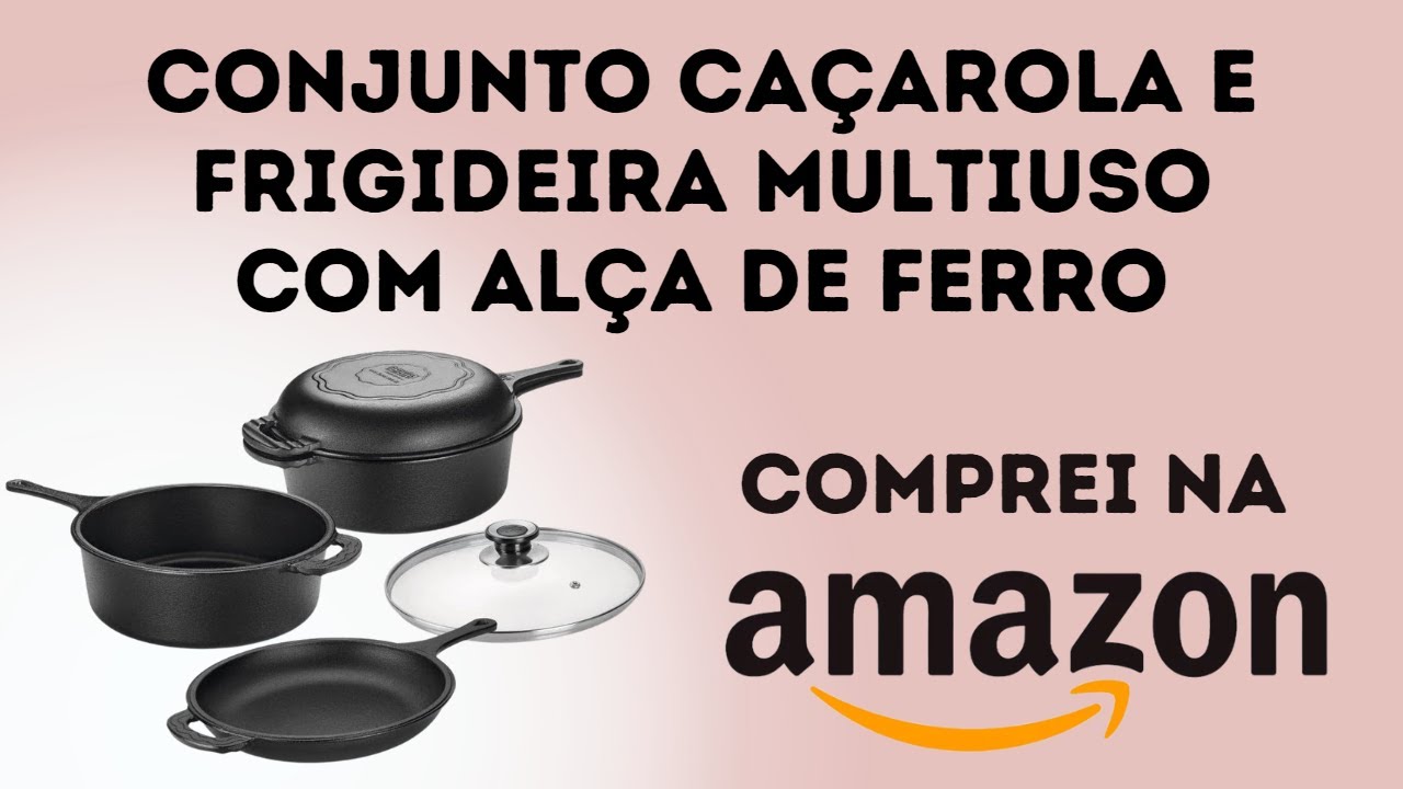 Comprei! Conjunto Caçarola e Frigideira Multiuso 3,5L, 26cm e Alça de Ferro, na Amazon!