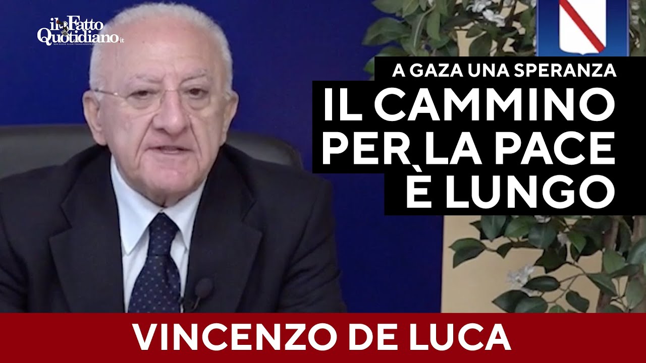 De Luca: "Uno spiraglio di speranza a Gaza, ma il cammino per la pace è lungo"