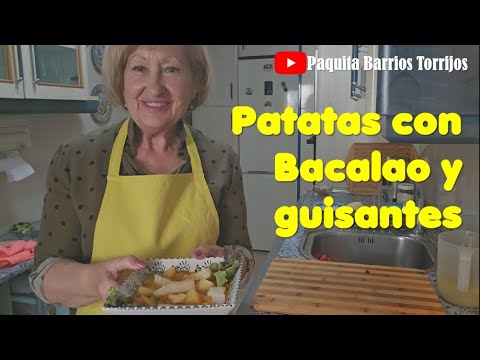 PATATAS con BACALAO y GUISANTES / Receta fácil y exquisita