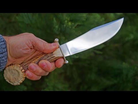 Linder Old Western Hunter Bowie Knife Jagdmesser Reenactment Solingen Germany