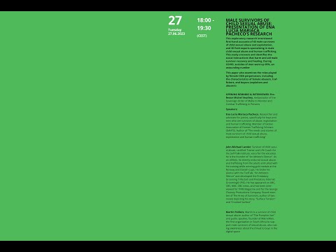 MALE SURVIVORS OF CHILD SEXUAL ABUSE: PRESENTATION OF ENA LUCIA MARIACA PACHECO’S RESEARCH