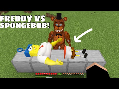 What if Super Spongebob Fights Freddy Animatronic in Minecraft - Wait What Meme