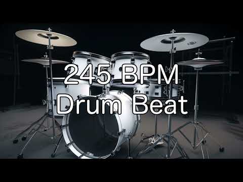 245 BPM Rock Drum Beat for Musical Practise