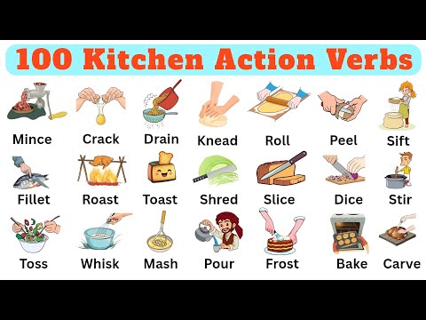 100 Cooking Action Verbs Vocabulary with Examples | Kitchen English Vocabulary for Beginners