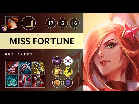 Miss Fortune ADC vs Xayah: Triple Kill, Dominating - KR Master Patch 14.23