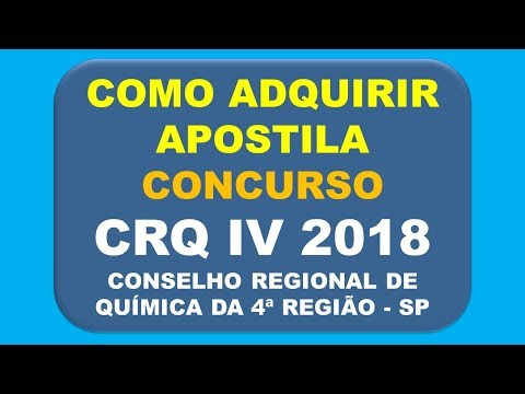 Baixar Apostila Concurso CRQ IV - SP Conselho Regional Química 4ª Região
