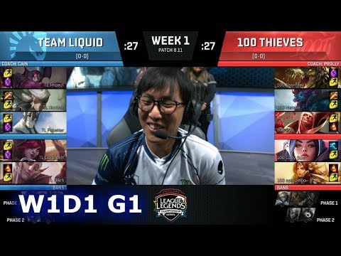 Team Liquid vs 100 Thieves | Week 1 Day 1 S8 NA LCS Summer 2018 | TL vs 100 W1D1