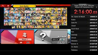 Smash Ultimate - Unlock All Characters (VS Mode) 2:15:59