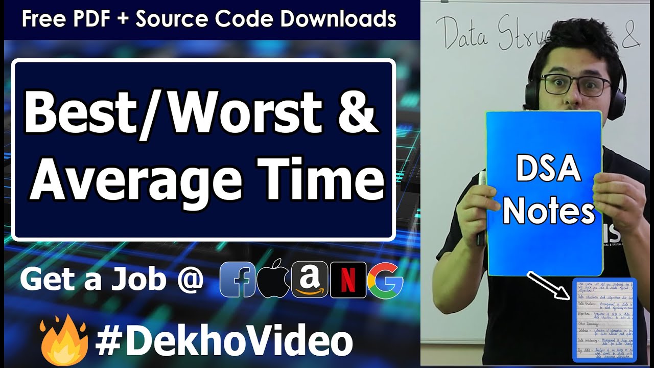 Video thumbnail for Best Case, Worst Case and Average Case Analysis of an Algorithm (With Notes)