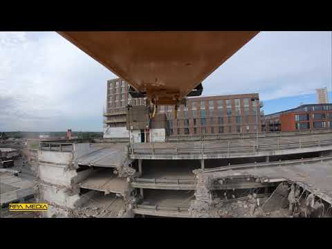 EDR's Liebherr R954high reach demolishing a building in Birmingham