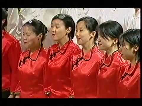 Womens Choir in Red Satin Blouse