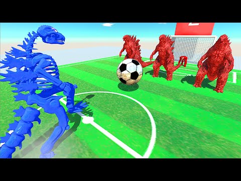 RED GODZILLA VS BLUE GODZILLA SKELETON | SUPER CLASSIC MATCH - Animal Revolt Battle Simulator