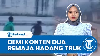 Download lagu VIRAL! Dua Remaja Nekat Hadang Truk yang Melaju Kencang, Satu Orang Berakhir Nahas mp3