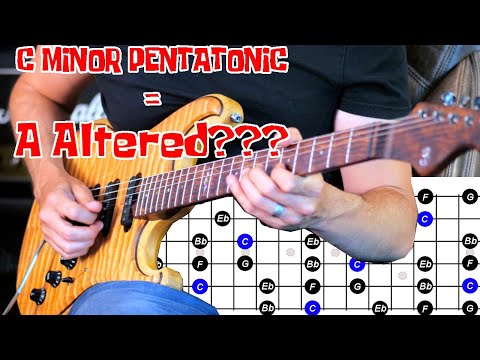 You can use C minor pentatonic as A Altered? - Fusion Guitar Lesson