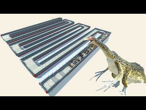 ESCAPE FROM 💀🦖 Alien Therizinosaurus BLOODBATH 🔥😱 - Survived Mode - Animal Revolt Battle Simulator