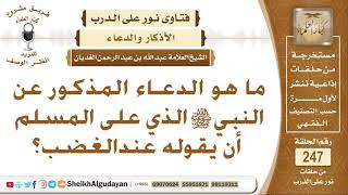 ما هو الدعاء المذكور عن النبي ﷺ الذي على المسلم أن يقوله عند الغضب؟ الشيخ عبد الله الغديان image