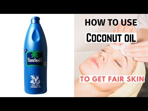 Part of a video titled How to use coconut oil to get fair skin at home - YouTube