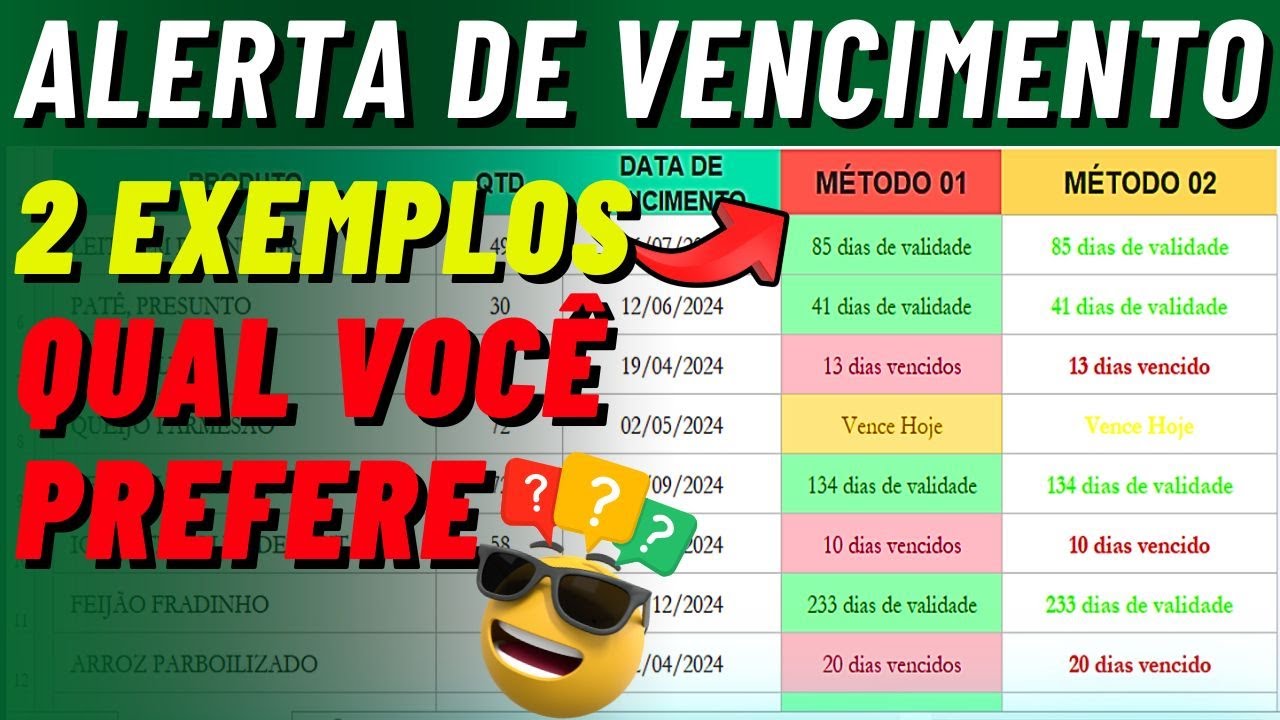 Como fazer Alertas de Vencimento no Excel | 2 métodos SUPER FÁCIL em minutos