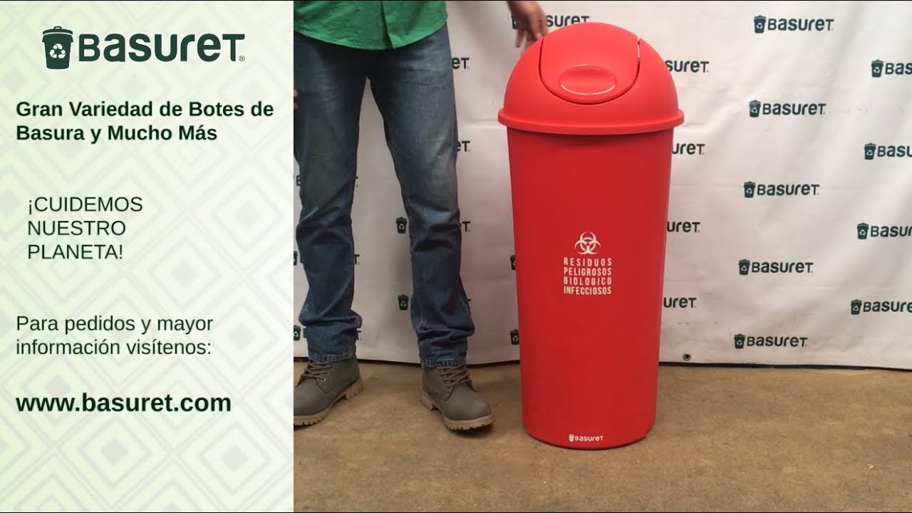 Basuret Botes de Basura Bote Balancín de 80 litros Rojo Redondo RPBI