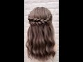 Semi-crown Braids Waterfall Half Updo