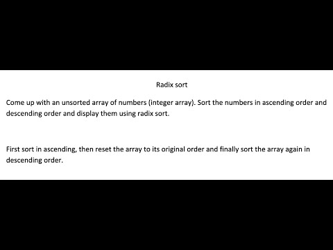 Radix Sort Java Assignment Part 3 Radix Sort Ascending Data Struct Algorithm Analysis