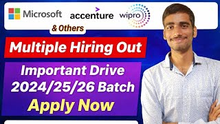 Microsoft, Accenture, Wipro & Others Hiring 2026 | Multiple Jobs for 2024/25/26 Batch | Apply Now