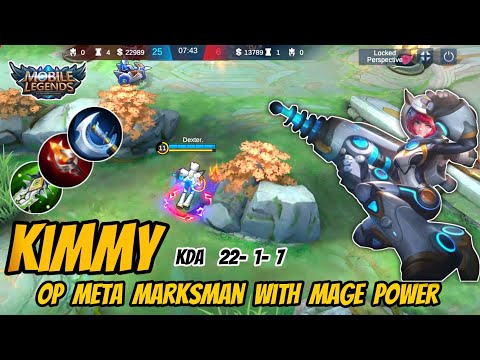 Kimmy The Op Meta Marksman with Mage power | Kimmy 100% Best Build : Mobile Legends