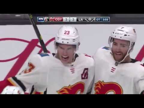 Sean Monahan OT Winning Goal vs LAK October 11, 2017