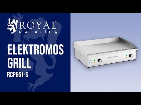 Videó - B-termék Elektromos grill - 727 x 420 mm - Royal Catering - sima - 4,400 W