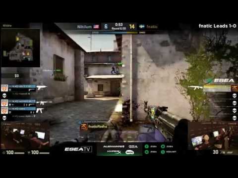Flusha crazy oneshot - fnatic vs. Nihilum @ ESEA