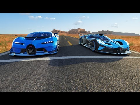 Bugatti Bolide vs Bugatti Vision GT at Monument Valley