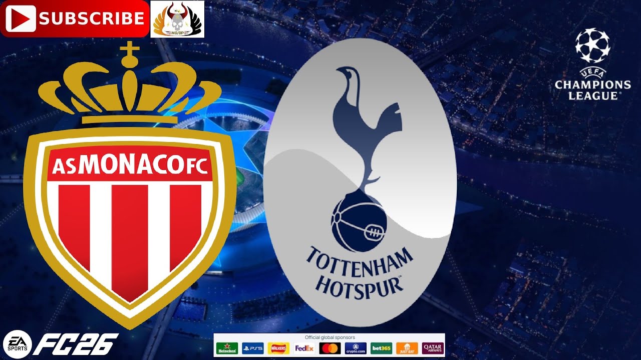 AS Monaco vs. Tottenham Hotspur |  2025/26 UEFA Champions League | Predictions EA Sports FC26