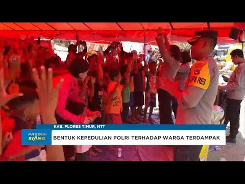 POLRES FLORES TIMUR GELAR ''TRAUMA HEALING'' DI PENGUNGSIAN KORBAN ERUPSI GUNUNG LEWOTOBI