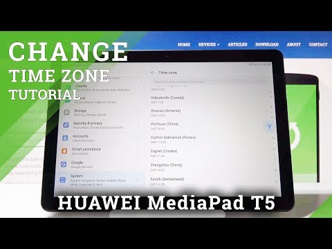 How to Set Up Clock Format in HUAWEI MediaPad T5 - Select Time Zone / Change Date