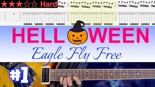 Helloween - Eagle Fly Free #1 (Kai Hansen Part)【BPM=90→160 + Guitar TAB】