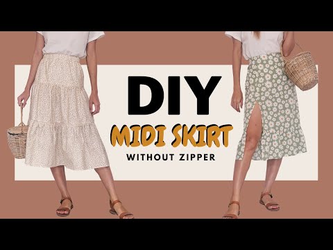 DIY MIDI SKIRT without zipper in 2 styles | Tiered...