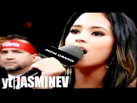 Jasmine V Performing National Anthem for Mayweather vs. Ortiz Las Vegas, September 17, 2011