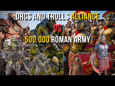 Half MILLION Roman Army vs Trolls and Orcs Alliance - Ultimate Epic Battle Simulator 2 | UEBS 2
