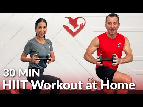 30 Minute HIIT Workout for Fat Loss at Home with Weights - Full Body Dumbbell Tabata Workout
