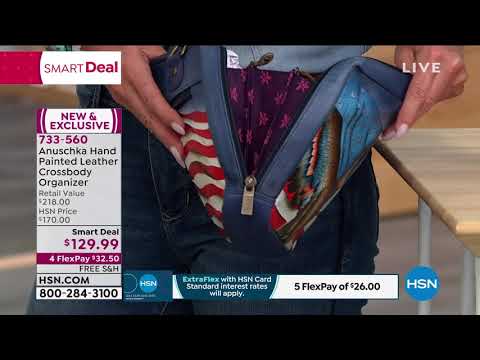 Anuschka – Crossbody-Organizer aus handbemaltem Leder