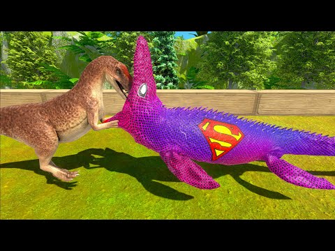 SUPERMAN MOSASAURUS DEATH RUN - Animal Revolt Battle Simulator