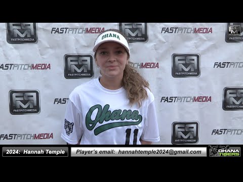 2024 Hannah Temple 3.9 GPA - Athletic Catcher & Third Base Softball Skills Video - Ohana Tigers Gold