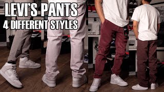 4 PAIRS OF LEVIS: 501/Chino Taper/Corduroy/Loose