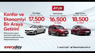 Everyday Rent a Car Aylık Araç Kiralama Kampanyası