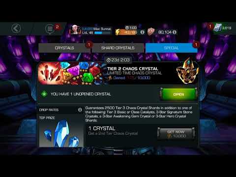 One Tier 2 Chaos Crystal Opening MCOC