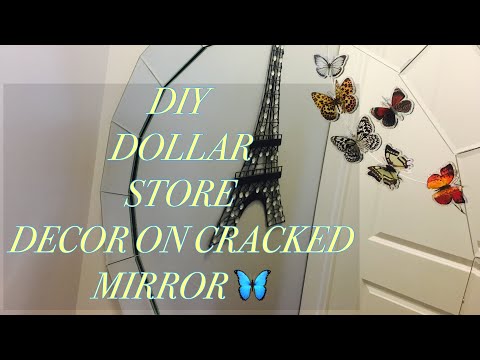 HOW TO FIX CRACKED MIRROR 🦋🦋🦋 with dollar tree 🌲...